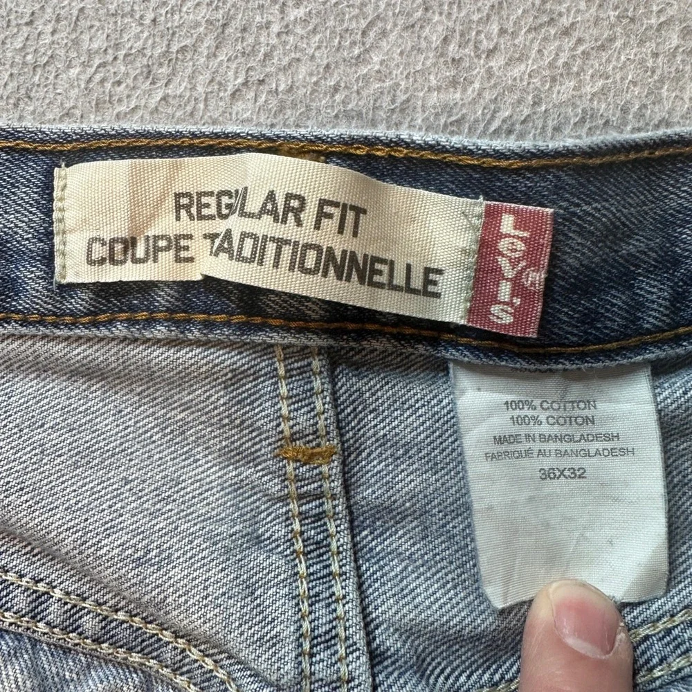 Vintage Levi's 505 Shorts Men 36‎ Blue Regular Fit Cut Off Raw Hem Denim Jorts